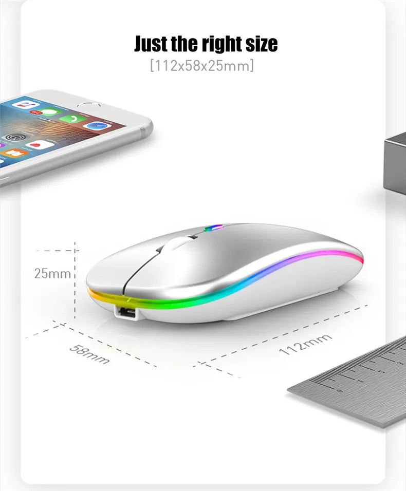 Wireless Rechargeable LED Mouse