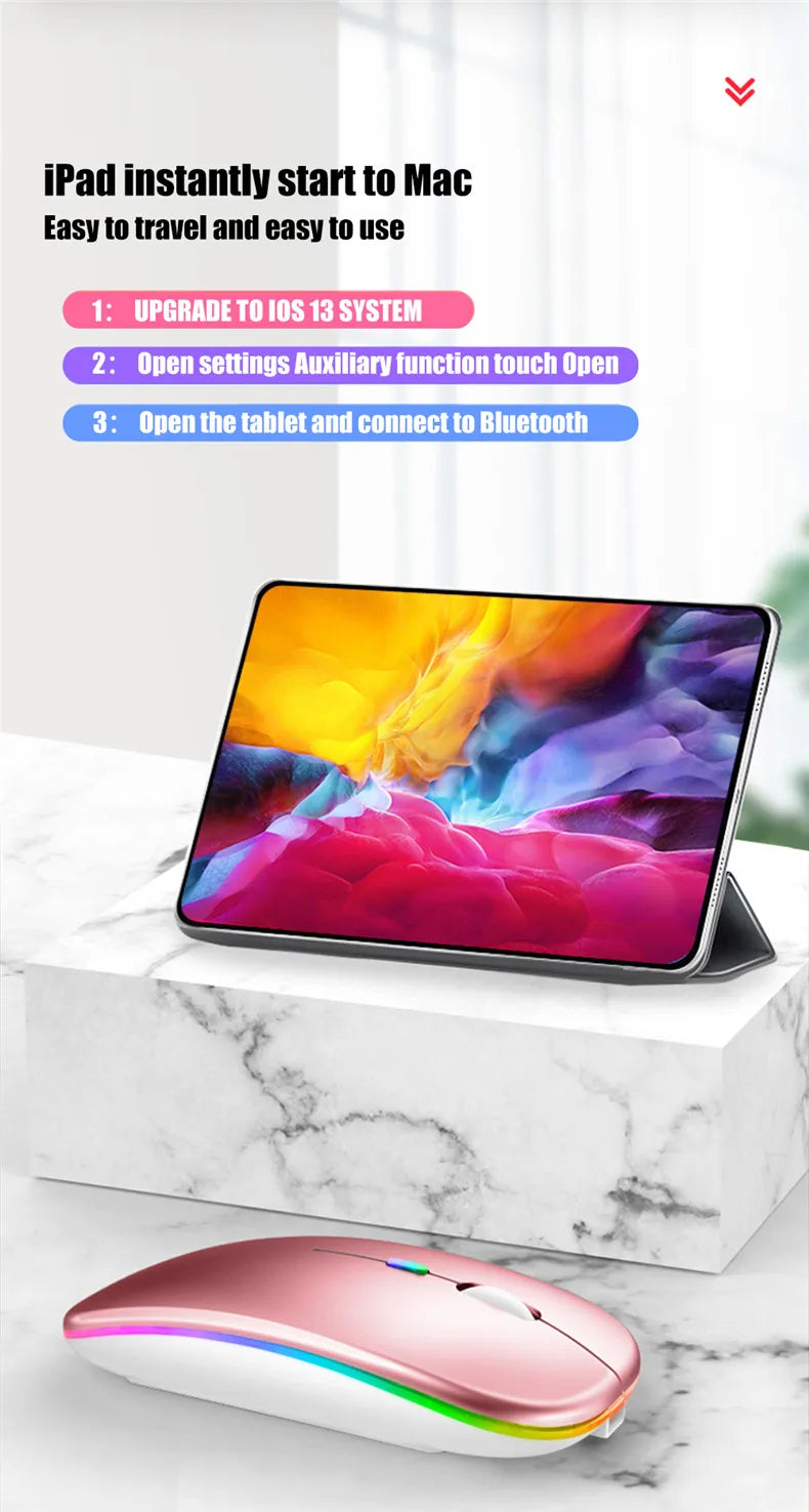 Wireless Rechargeable LED Mouse