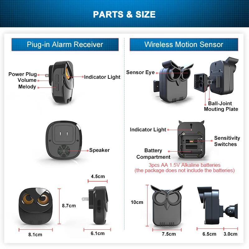 HTZSAFE Wireless Driveway Alarm