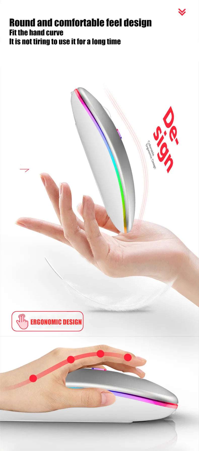 Wireless Rechargeable LED Mouse