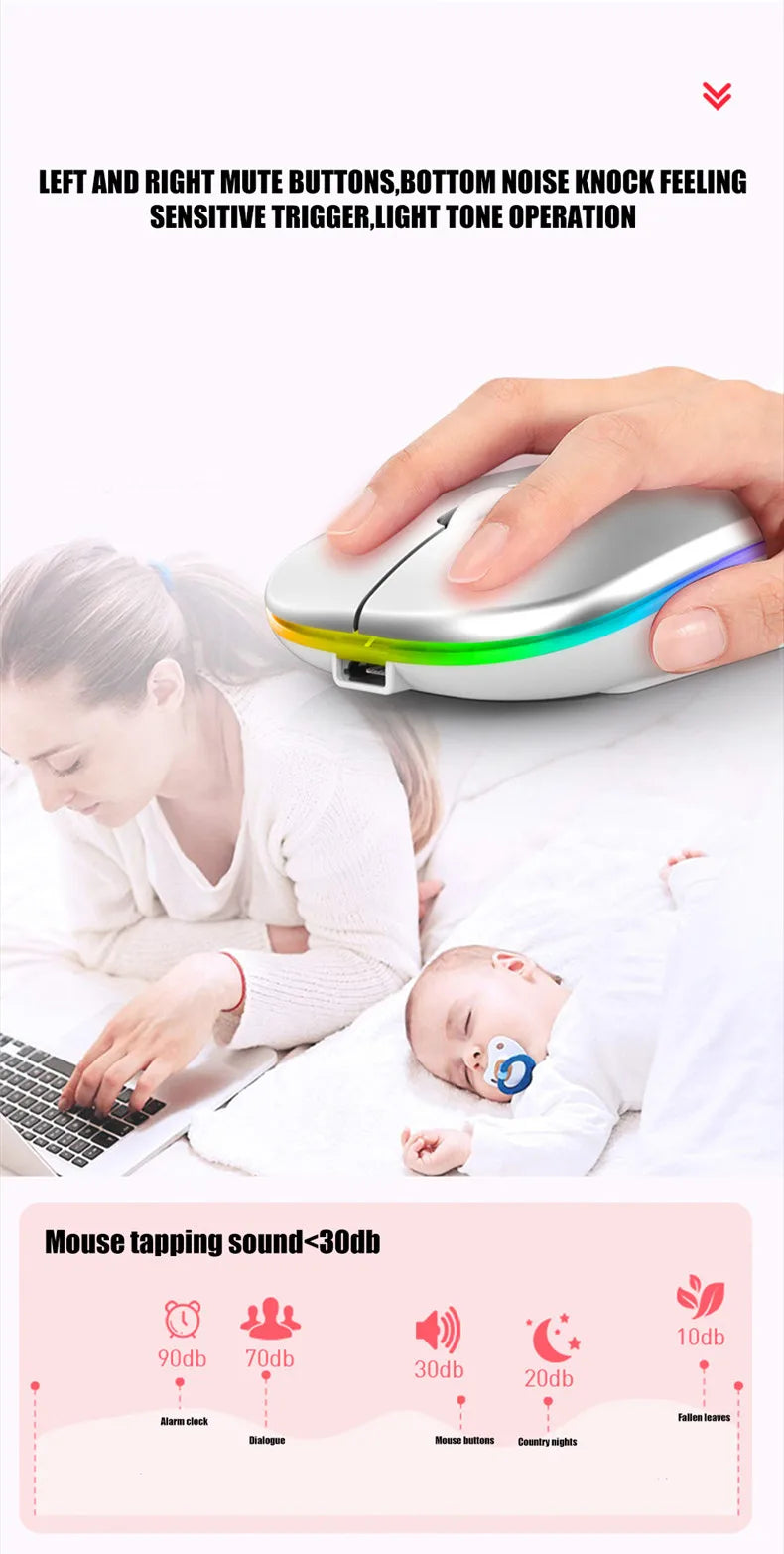 Wireless Rechargeable LED Mouse