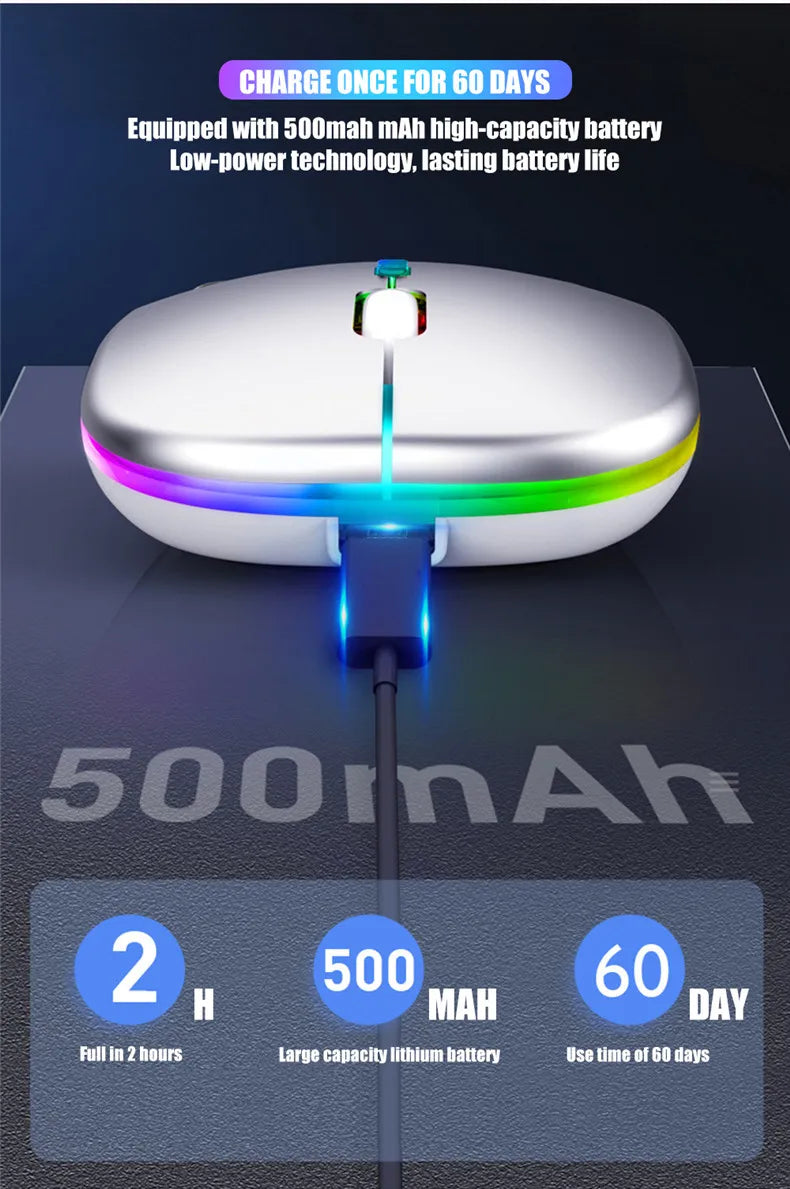 Wireless Rechargeable LED Mouse