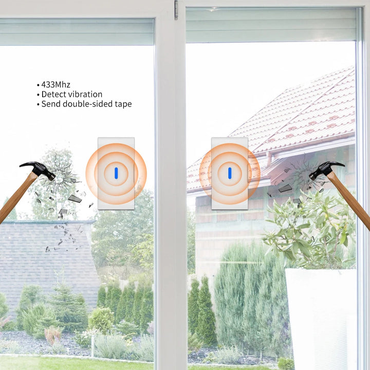 Ostaniot 433MHz EV1527 Wireless Glass Break & Vibration Sensor