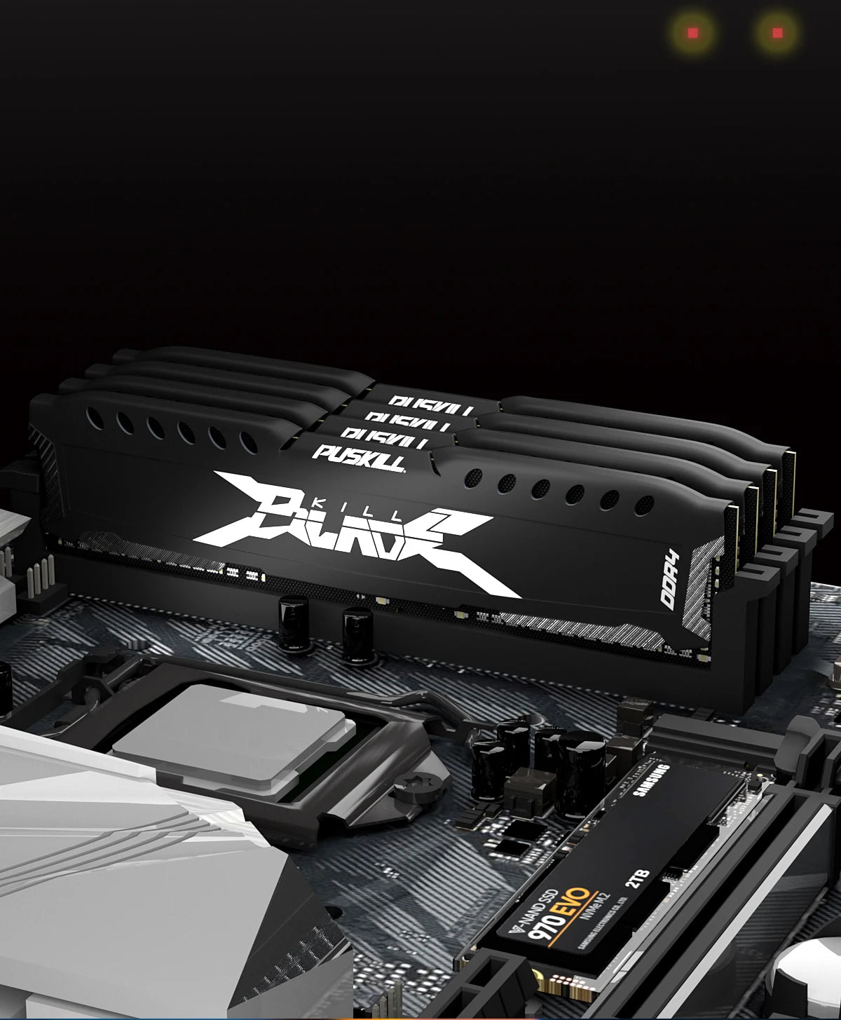 PUSKILL DDR4 Desktop RAM 8GB/16GB 2666MHz–3200MHz UDIMM with Heat Spreader