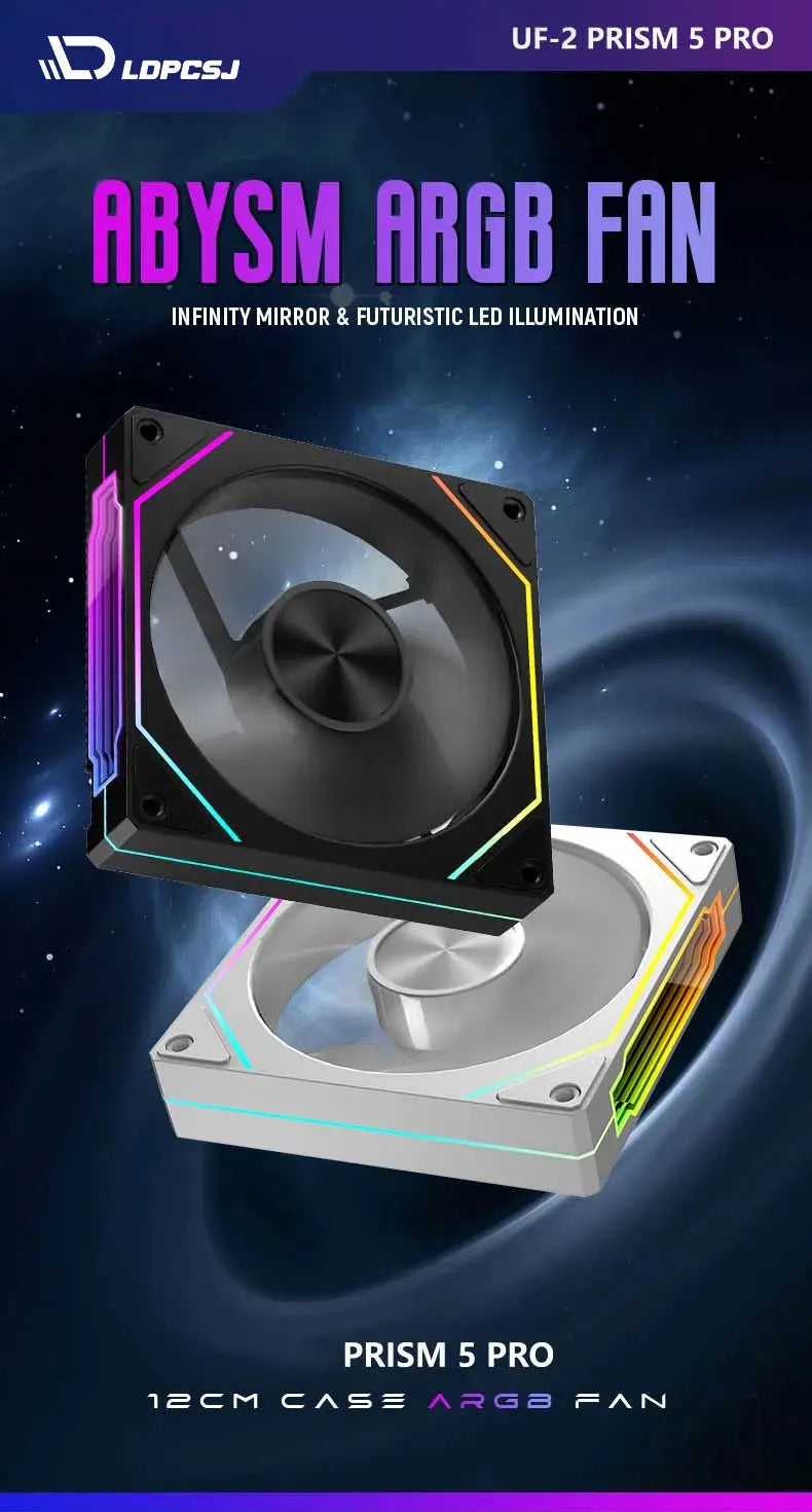 LDPCSJ PRISM 5 PRO 120mm ARGB PWM Computer Cooling Fan