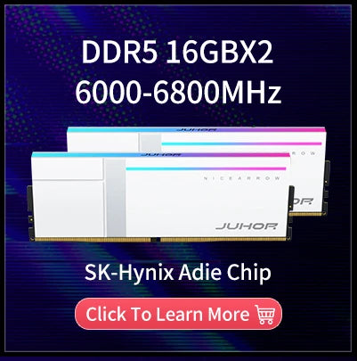JUHOR RGB DDR5 RAM 16GB 6000/6400MHz PC5 Desktop Memory Module
