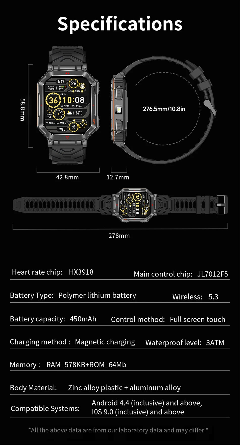 LIGE Men’s Outdoor Smart Watch