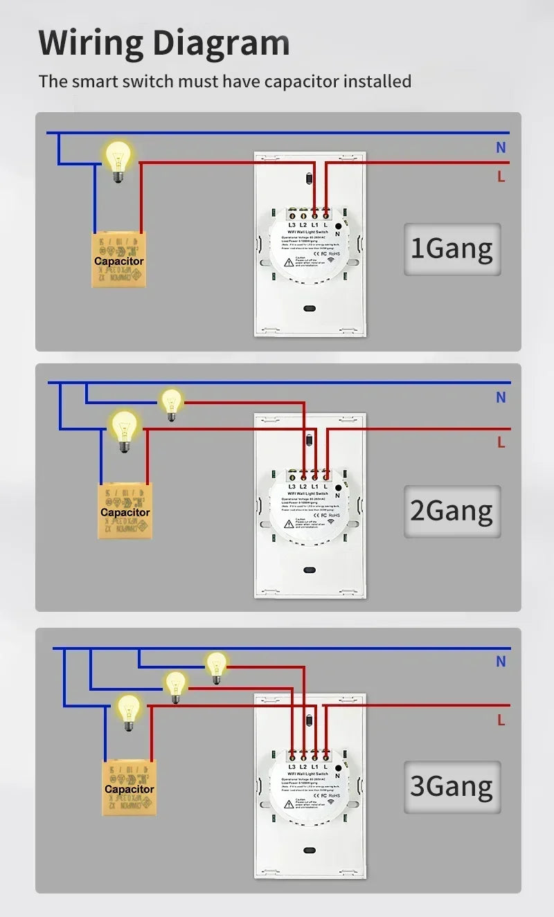 TNCE Tuya WiFi Zigbee Smart Wall Switch