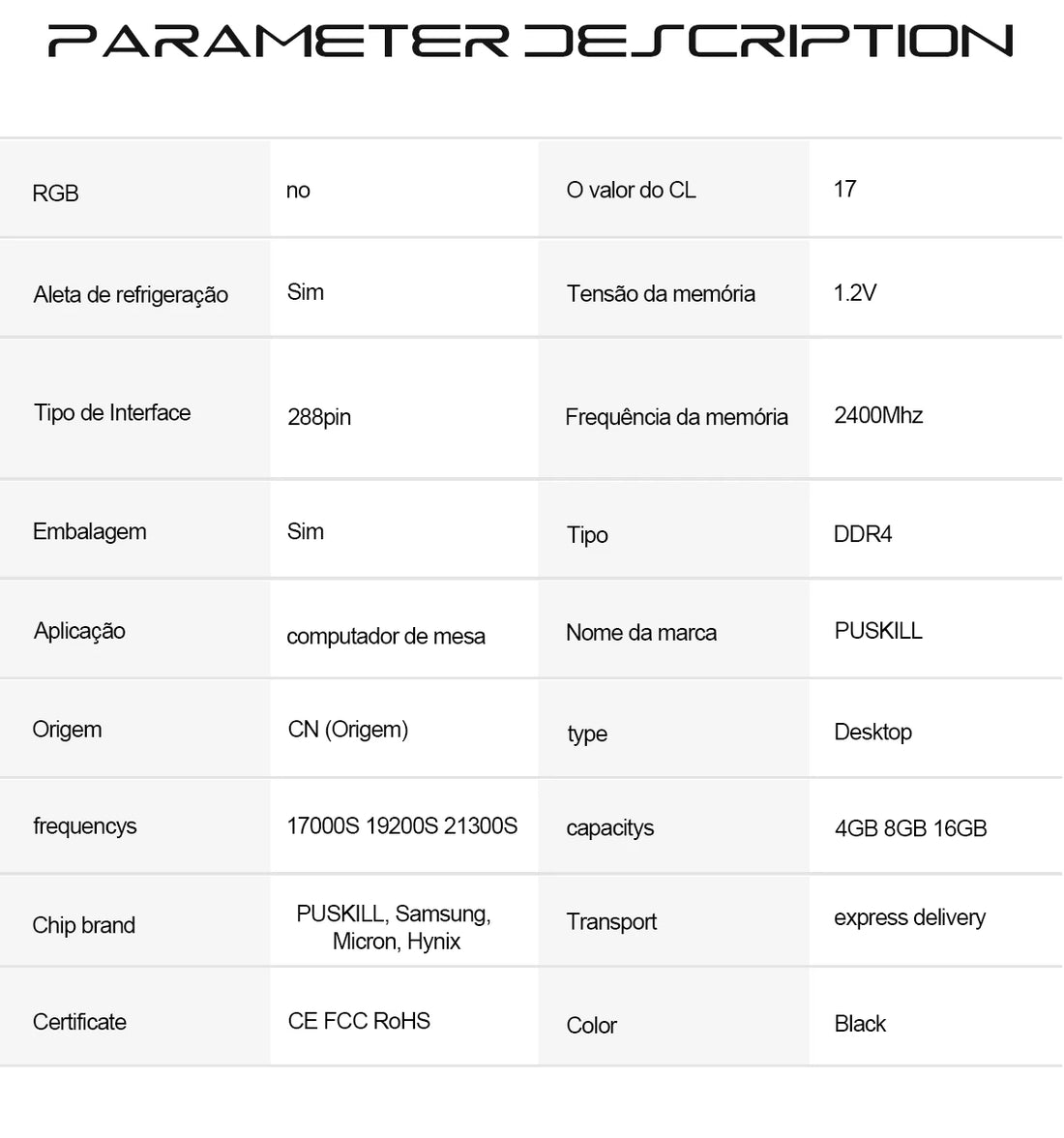PUSKILL DDR4 Desktop RAM 8GB/16GB 2666MHz–3200MHz UDIMM with Heat Spreader