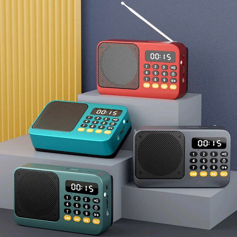 Portable Digital FM Radio Music Player with USB/TF Support and LED Display