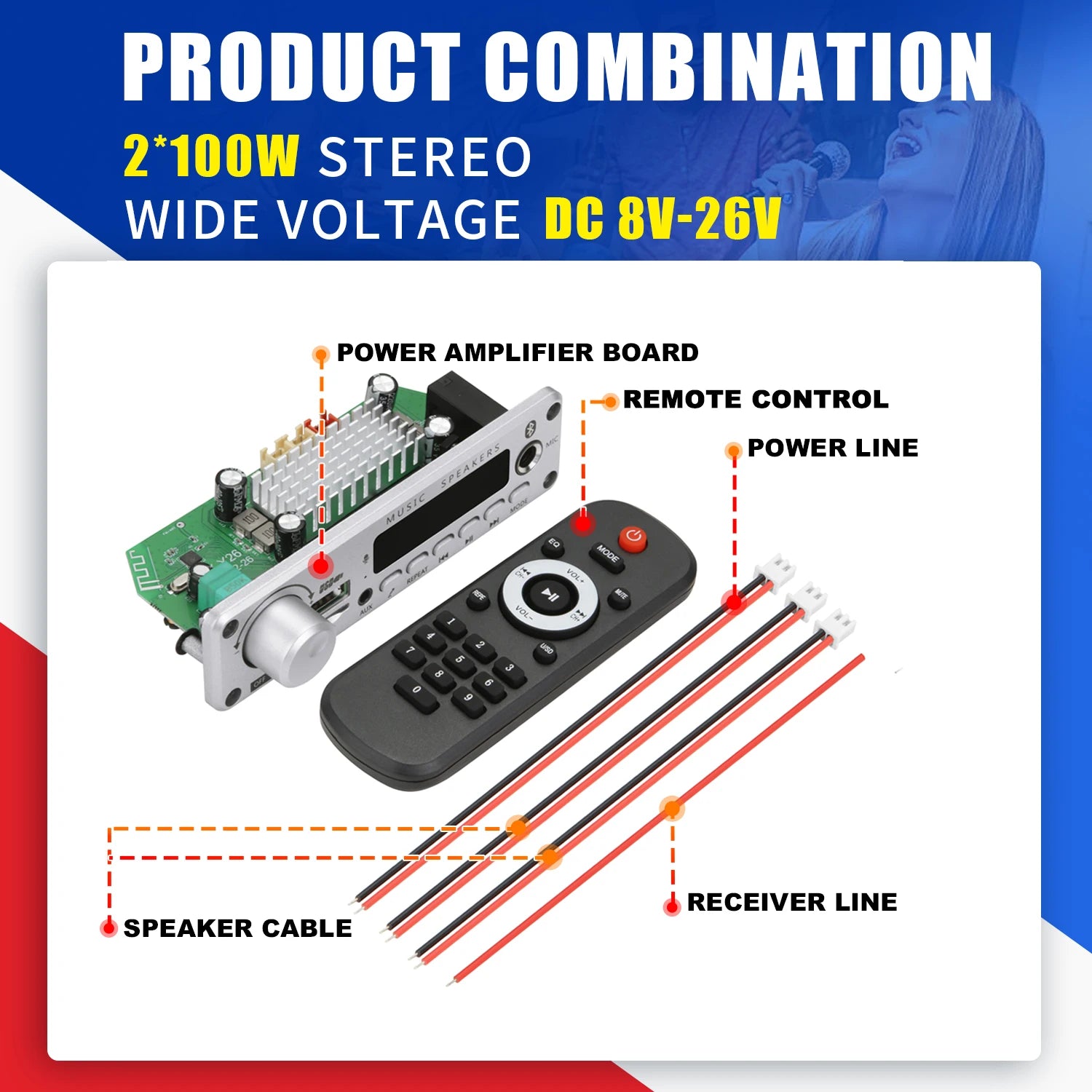 200W Bluetooth Audio Amplifier Board