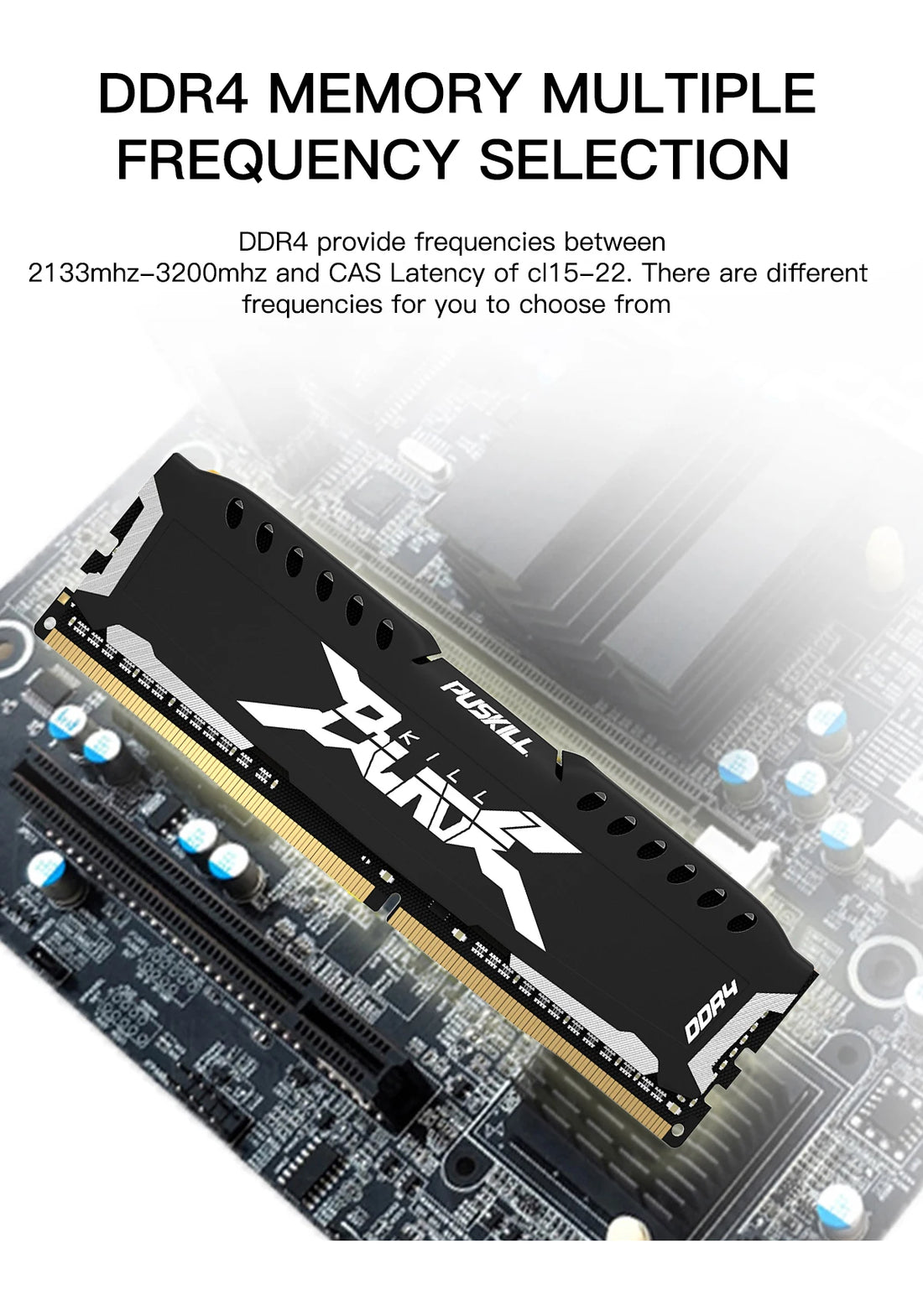 PUSKILL DDR4 Desktop RAM 8GB/16GB 2666MHz–3200MHz UDIMM with Heat Spreader