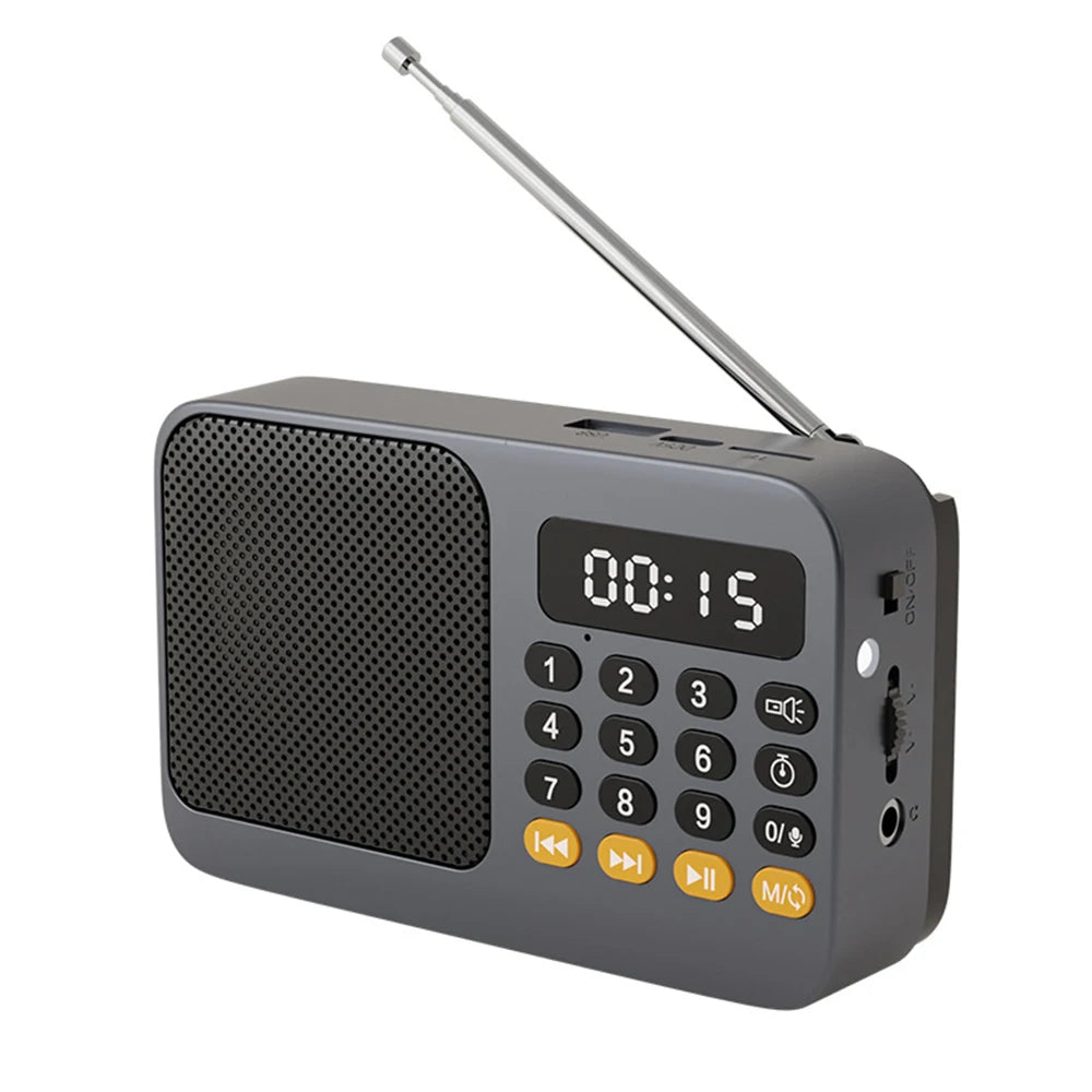 Portable Digital FM Radio Music Player with USB/TF Support and LED Display