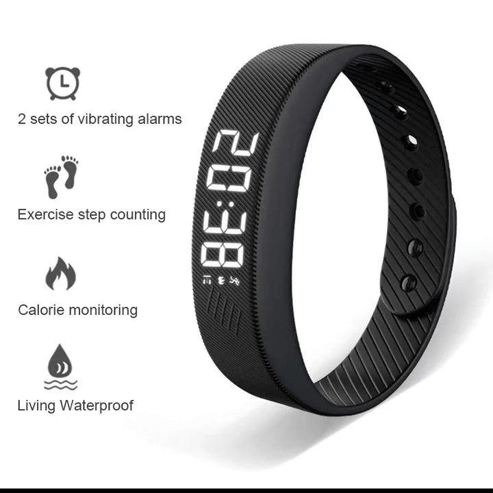 LED Smart Bracelet – Waterproof Fitness Band with Pedometer
