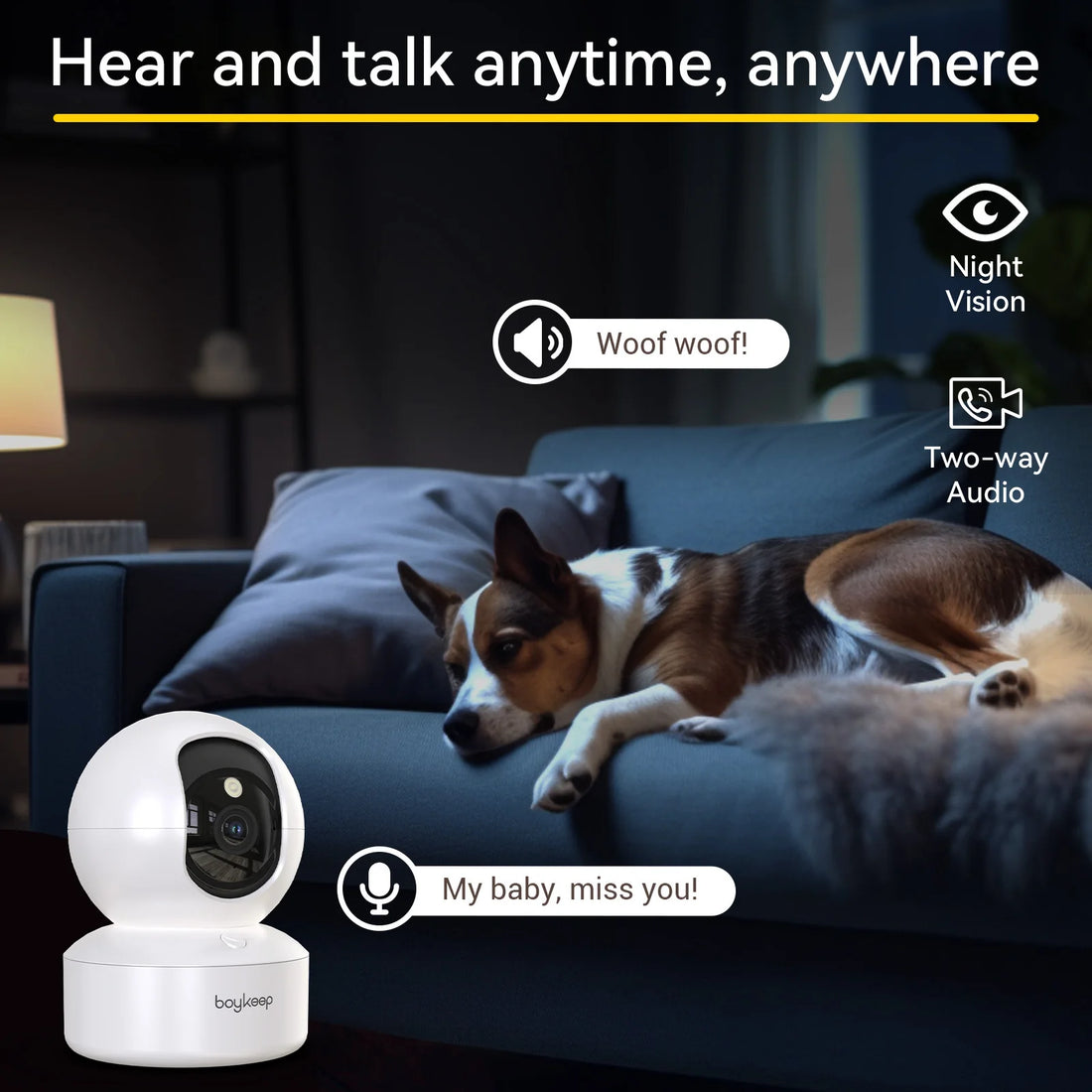 BoyKeep K30 Smart Camera 2K WiFi Indoor Security Camera