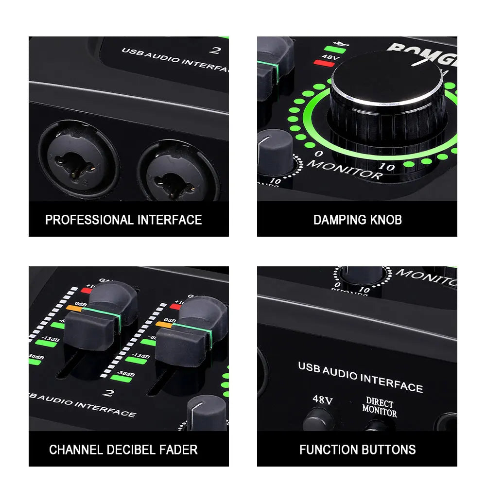 BOMGE Mini 2-Channel USB Audio Interface
