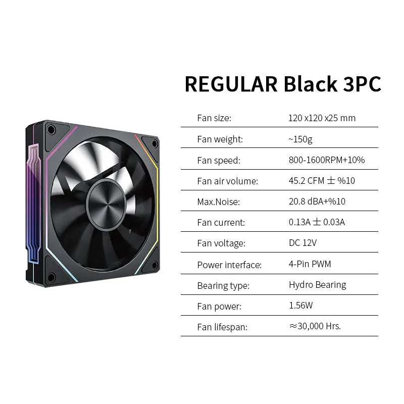 LDPCSJ PRISM 5 PRO 120mm ARGB PWM Computer Cooling Fan