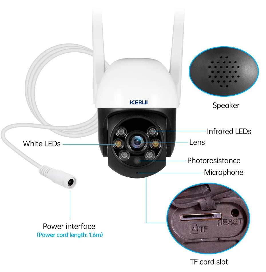 KERUI 4K Dual Lens PTZ WiFi Camera