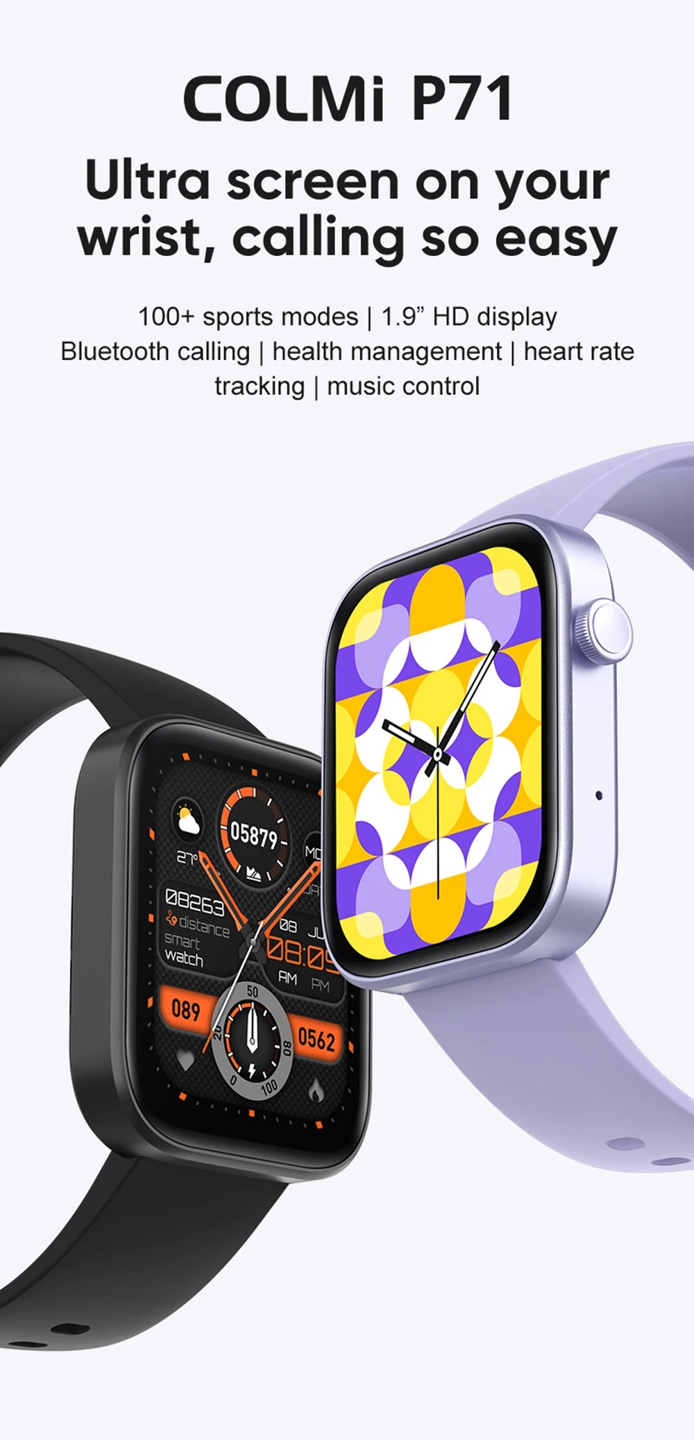COLMI P71 Smart Watch – Bluetooth Calling