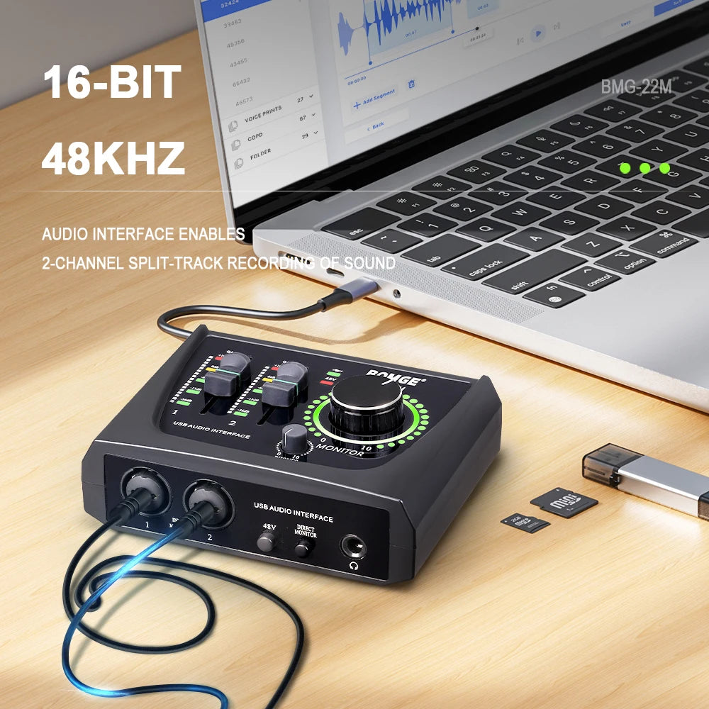 BOMGE Mini 2-Channel USB Audio Interface