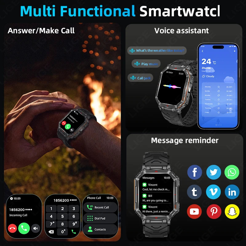 LIGE Men’s Outdoor Smart Watch