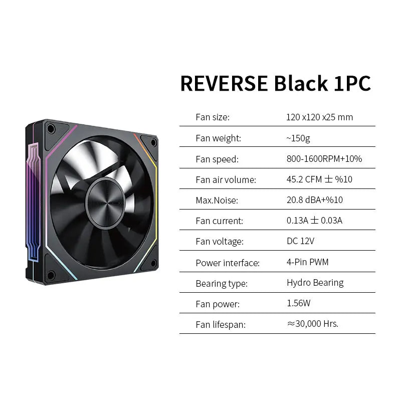 LDPCSJ PRISM 5 PRO 120mm ARGB PWM Computer Cooling Fan
