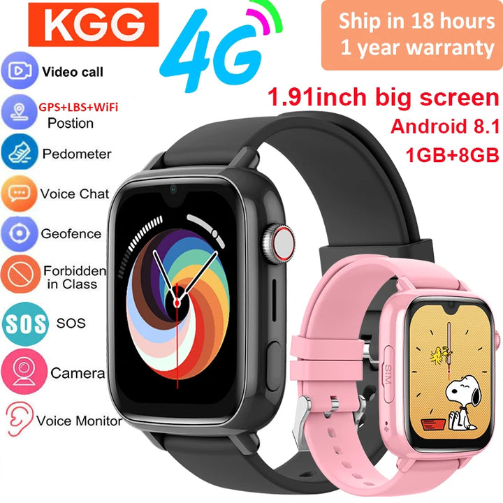 4G Kids Smart Watch with GPS, WiFi, Video Call, SOS, Camera & Location Tracker