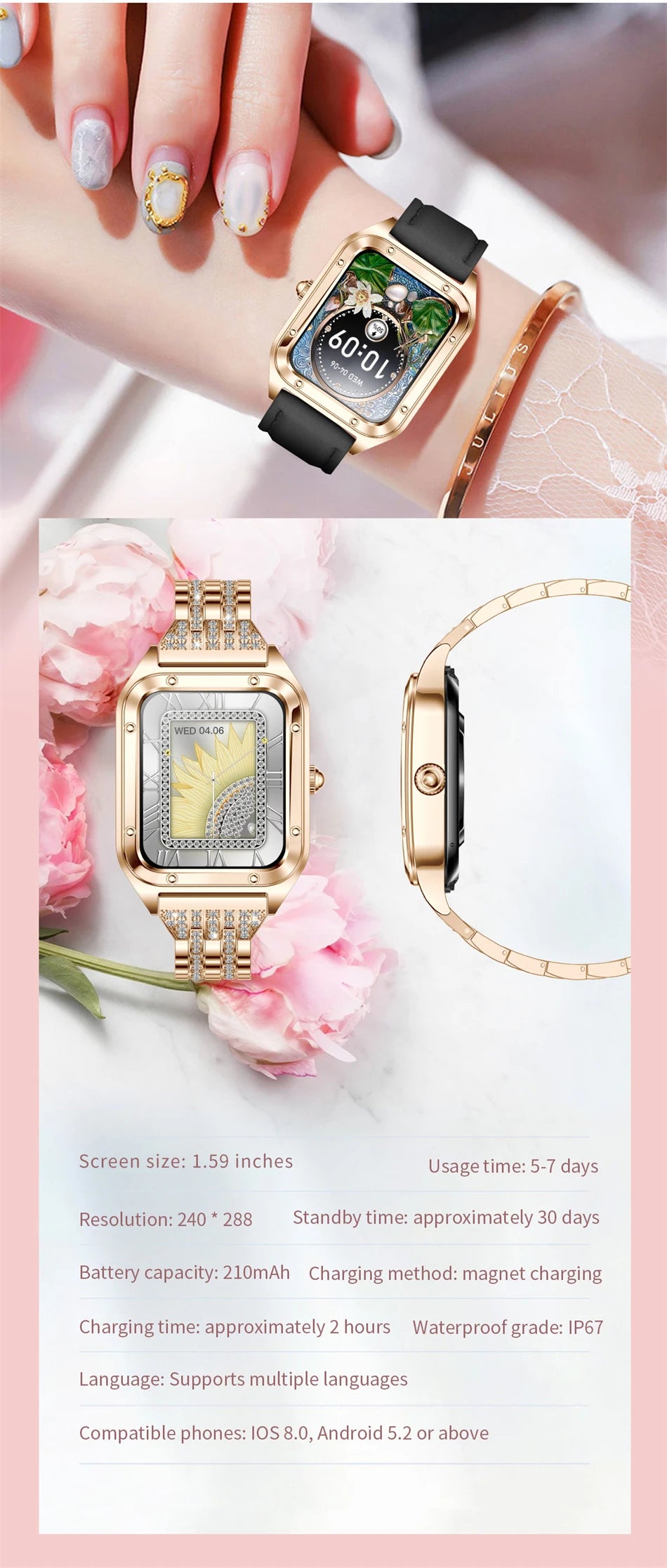 LIGE Women’s Smart Watch – Fashion Bracelet
