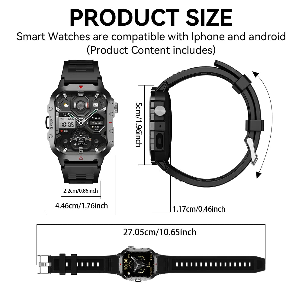 KESHUYOU Outdoor Smart Watch 2.01" HD