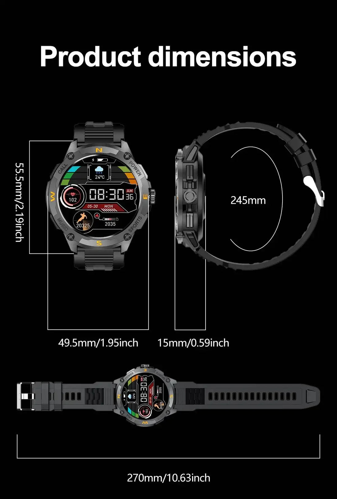 Outdoor Smart Watch – 5 Satellite GPS