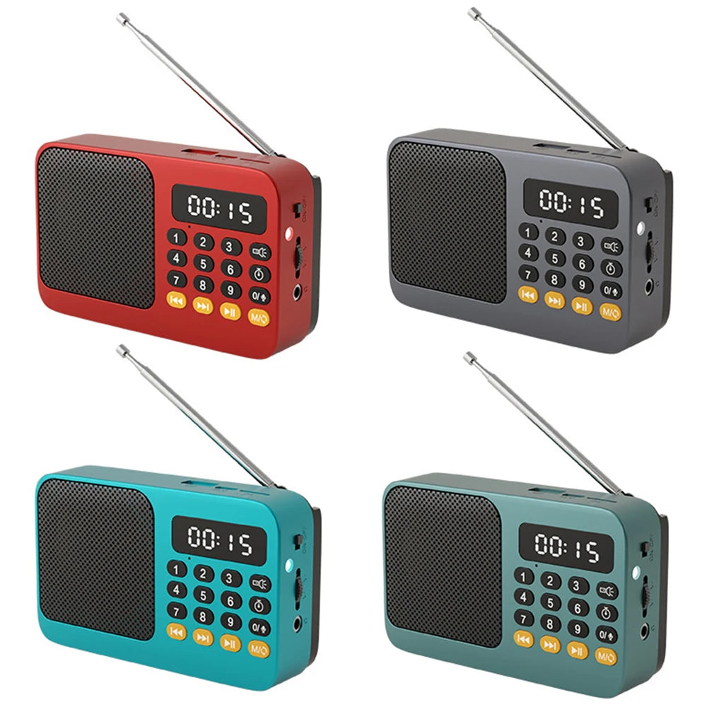 Portable Digital FM Radio Music Player with USB/TF Support and LED Display