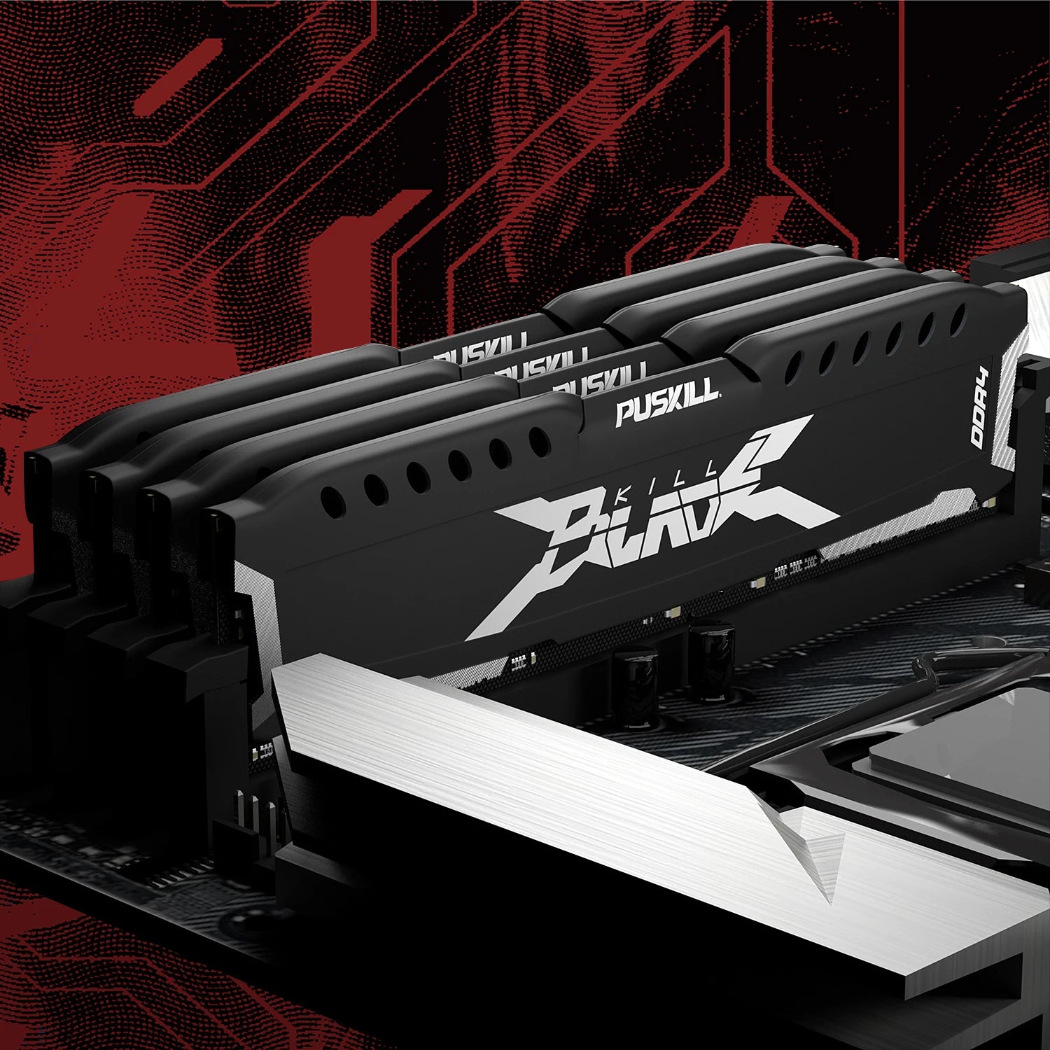 PUSKILL DDR4 Desktop RAM 8GB/16GB 2666MHz–3200MHz UDIMM with Heat Spreader