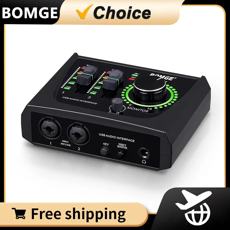 BOMGE Mini 2-Channel USB Audio Interface