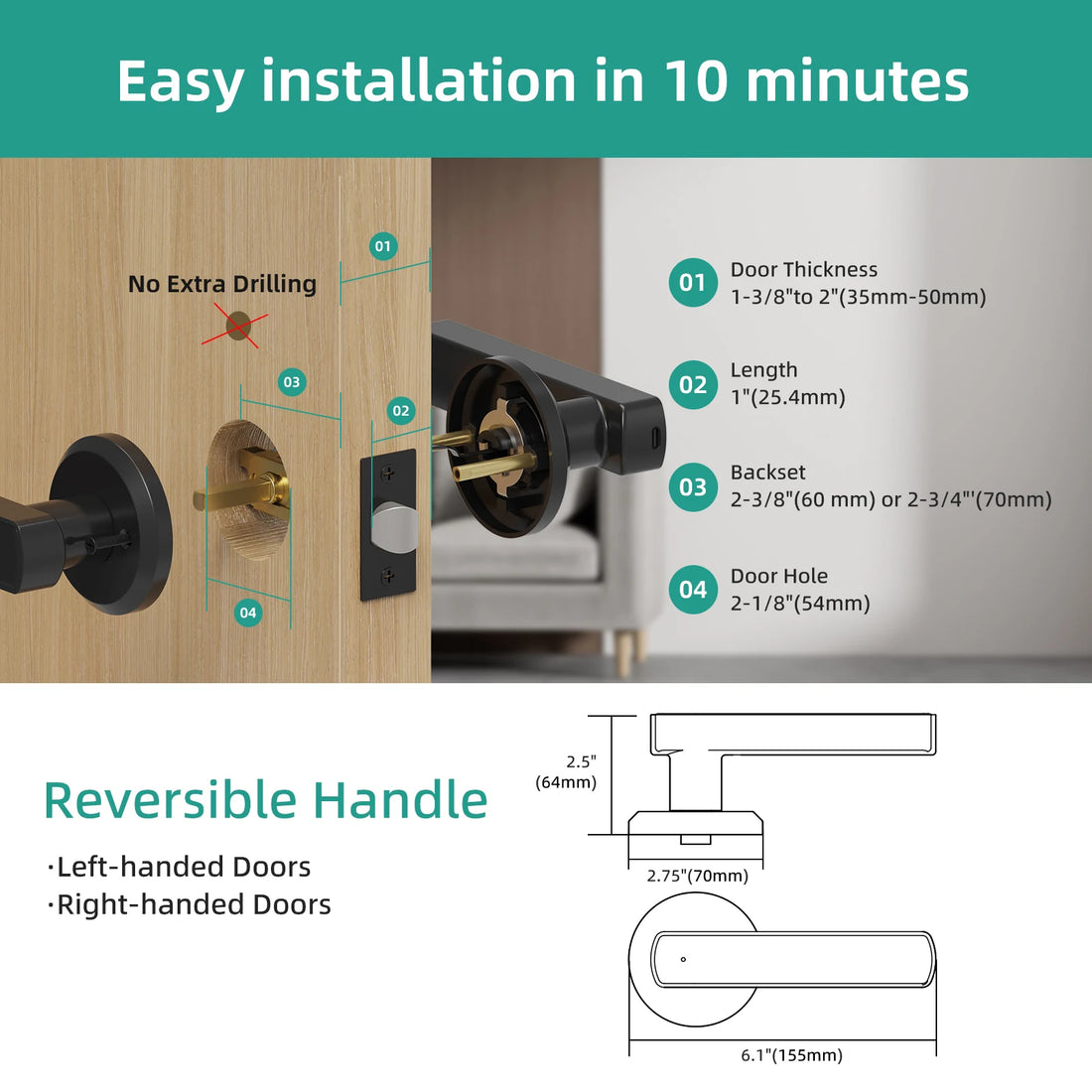 Viladepot Smart Fingerprint Door Lock