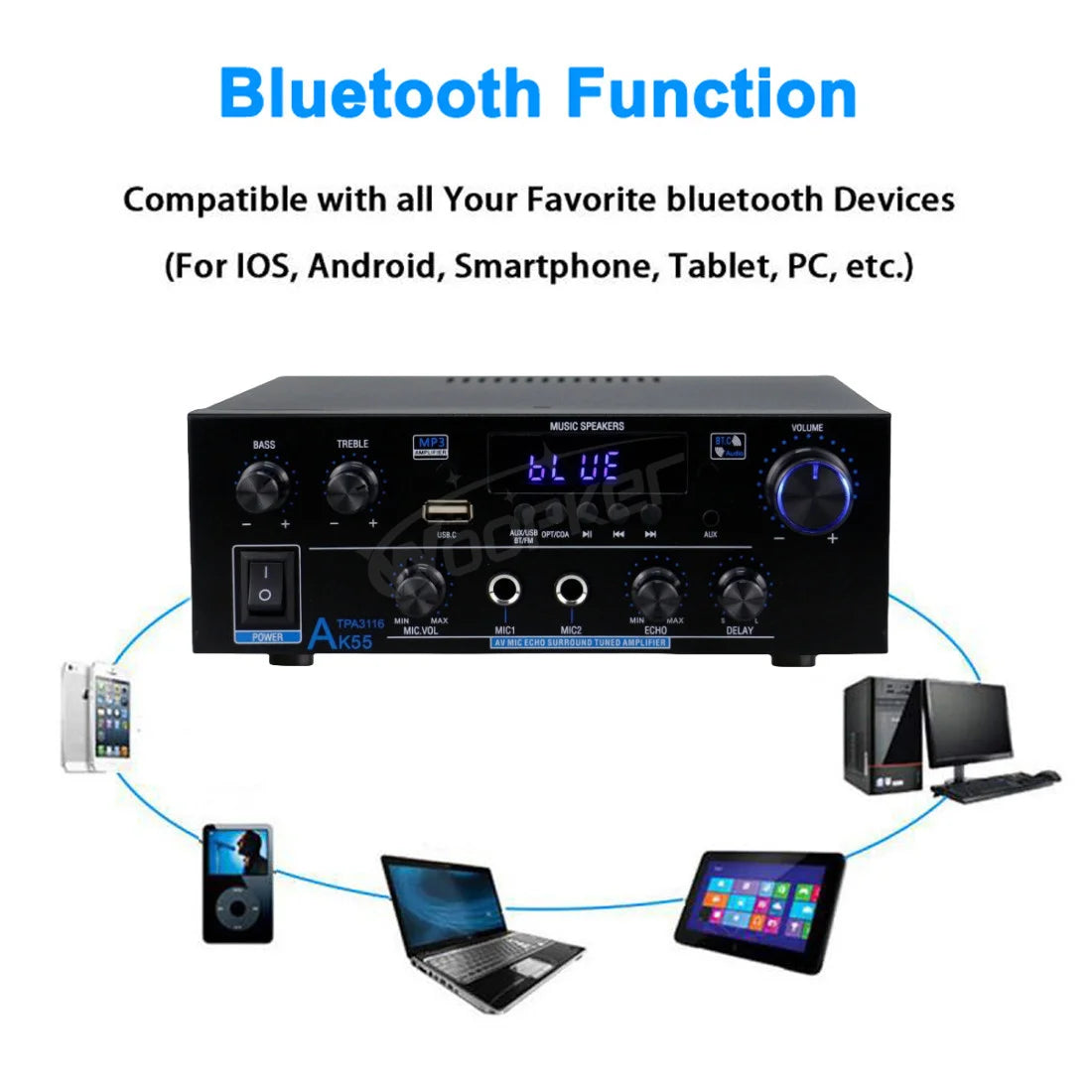 Woopker AK Series Digital Bluetooth Amplifier