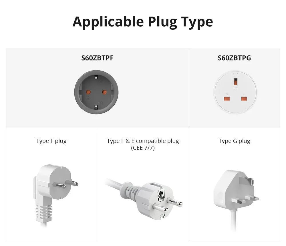 SONOFF S60ZB Zigbee Smart Plug EU/UK