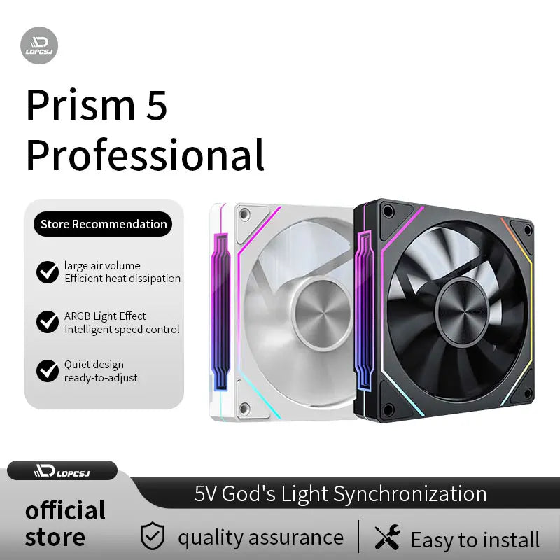 LDPCSJ PRISM 5 PRO 120mm ARGB PWM Computer Cooling Fan