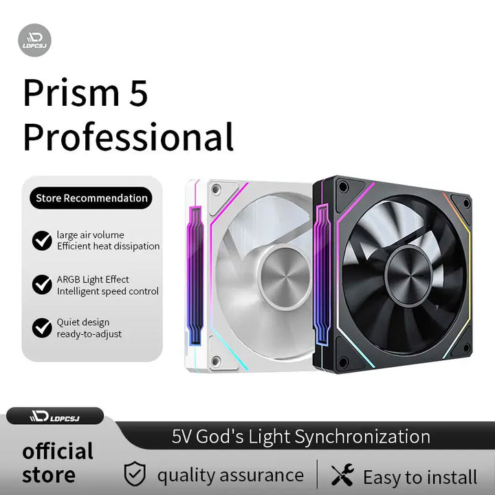 LDPCSJ PRISM 5 PRO 120mm ARGB PWM Computer Cooling Fan