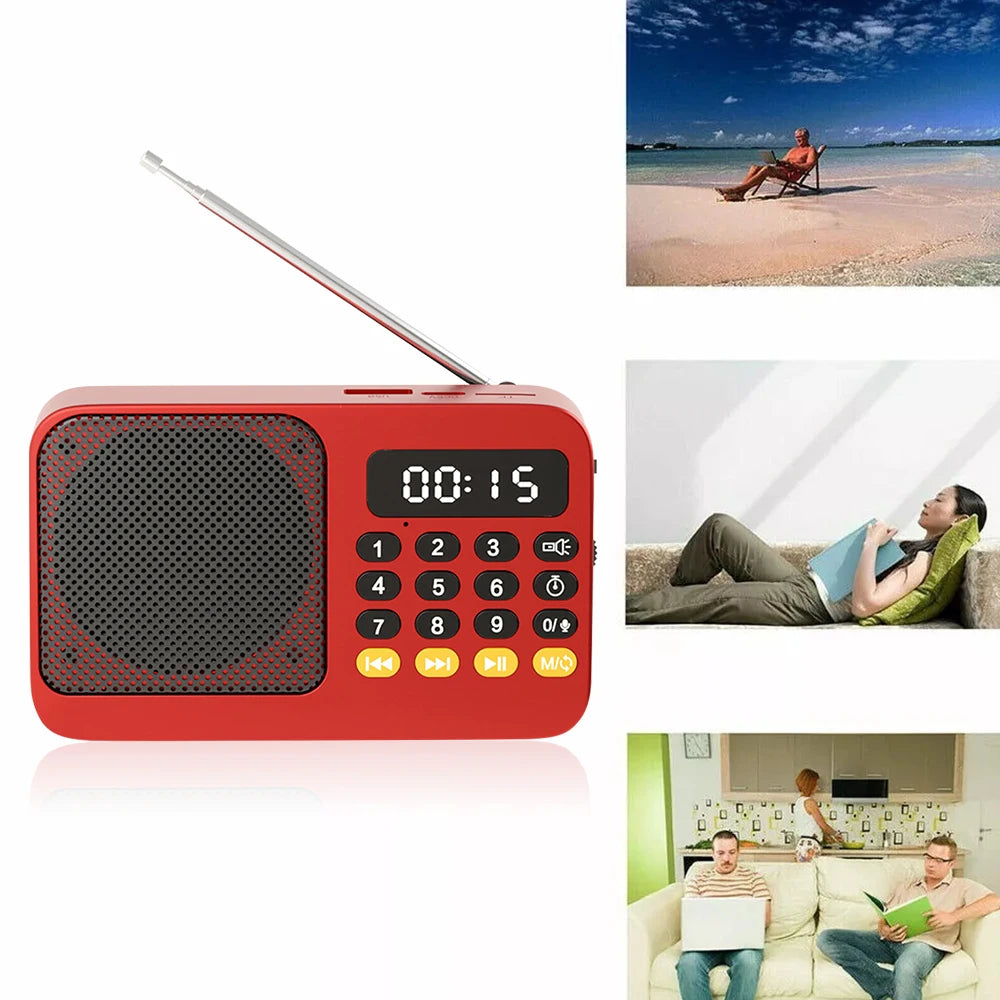 Portable Digital FM Radio Music Player with USB/TF Support and LED Display