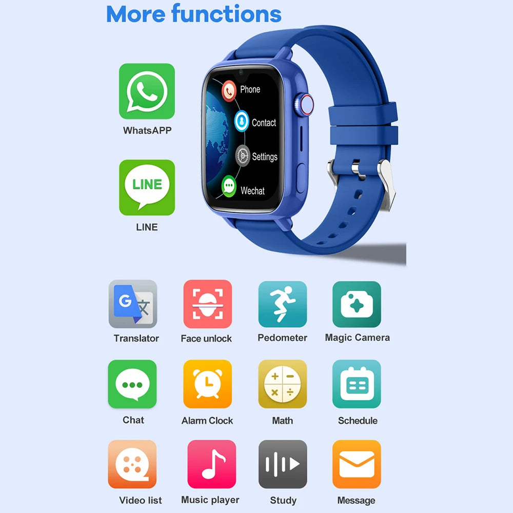 4G Kids Smart Watch with GPS, WiFi, Video Call, SOS, Camera & Location Tracker