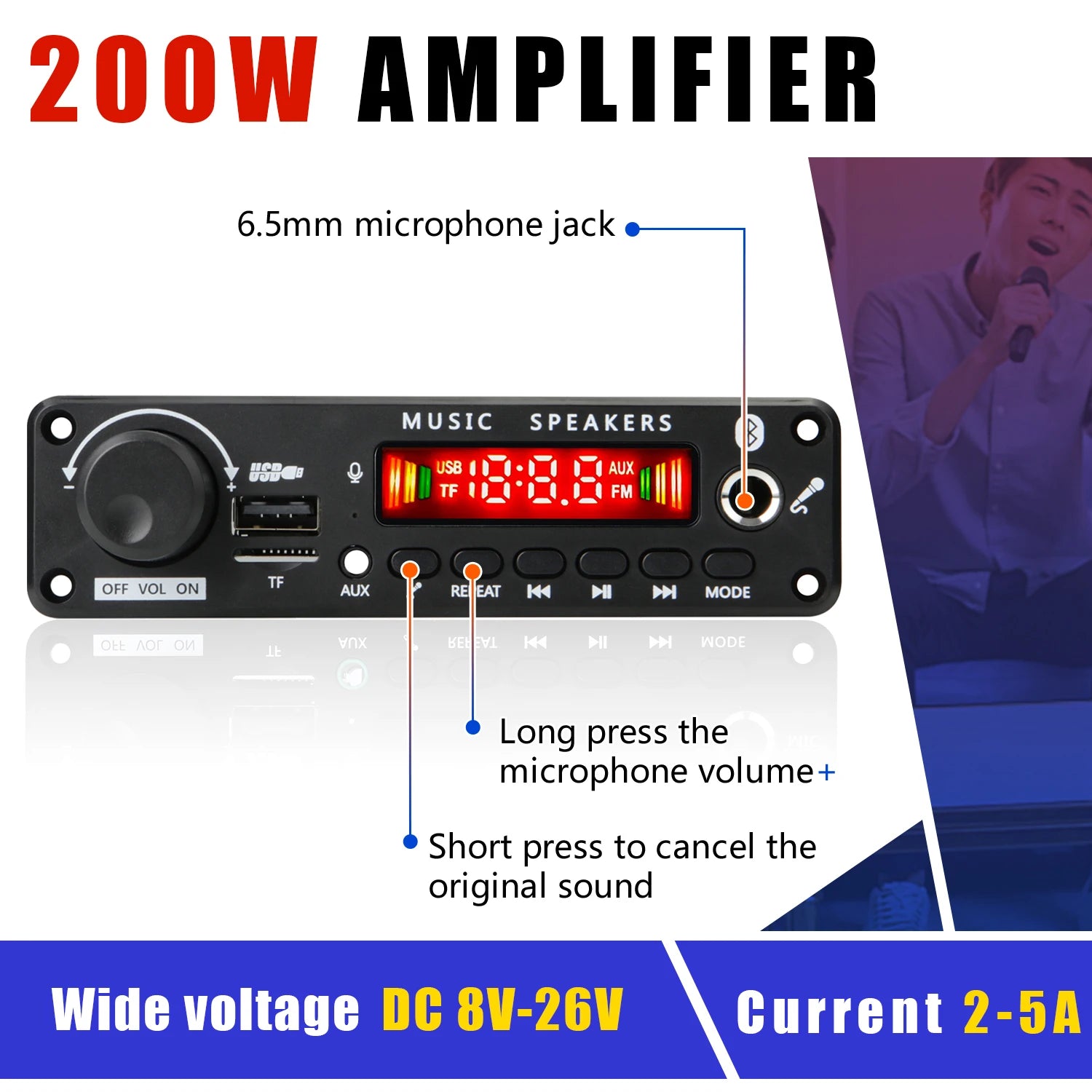 200W Bluetooth Audio Amplifier Board