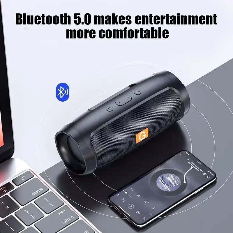 Portable Bluetooth Subwoofer Speaker with FM Radio and Waterproof Design