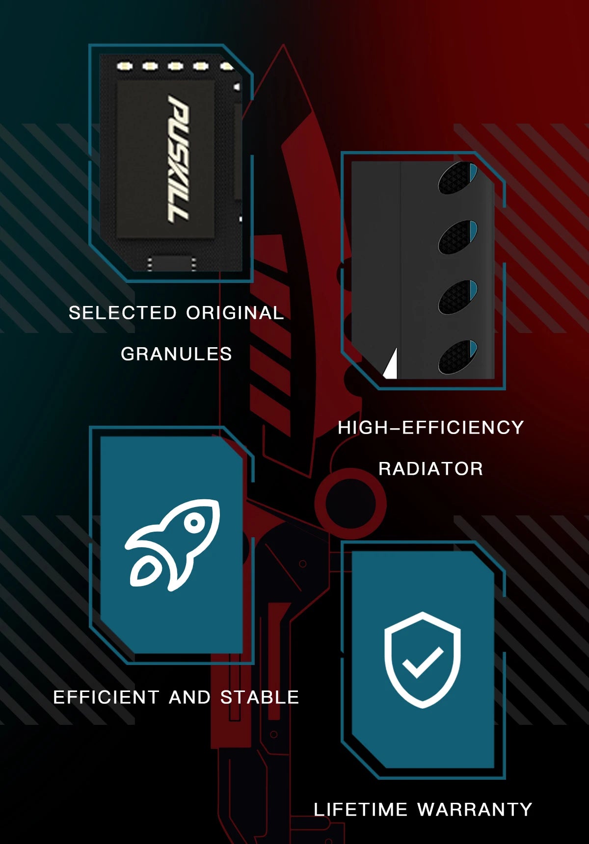 PUSKILL DDR4 Desktop RAM 8GB/16GB 2666MHz–3200MHz UDIMM with Heat Spreader