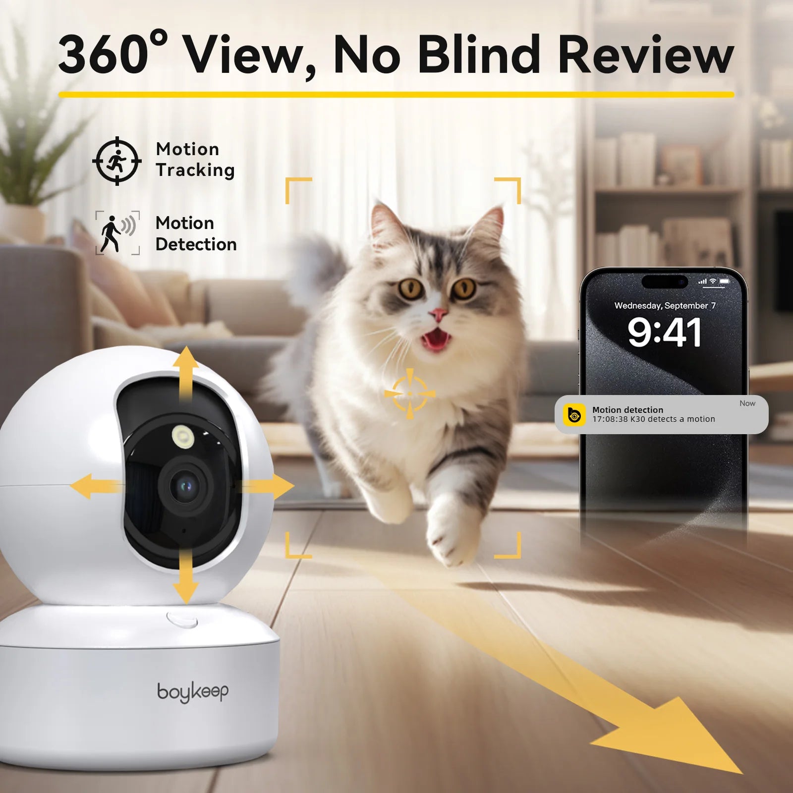 BoyKeep K30 Smart Camera 2K WiFi Indoor Security Camera