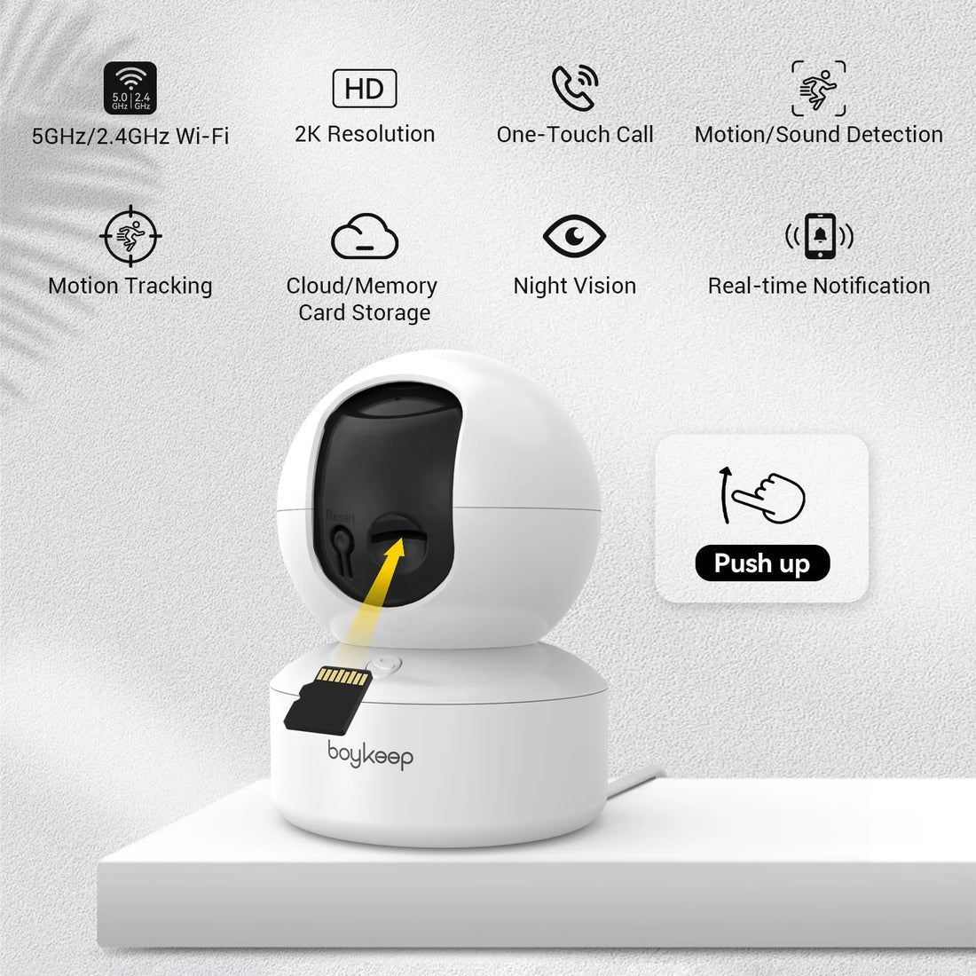 BoyKeep K30 Smart Camera 2K WiFi Indoor Security Camera