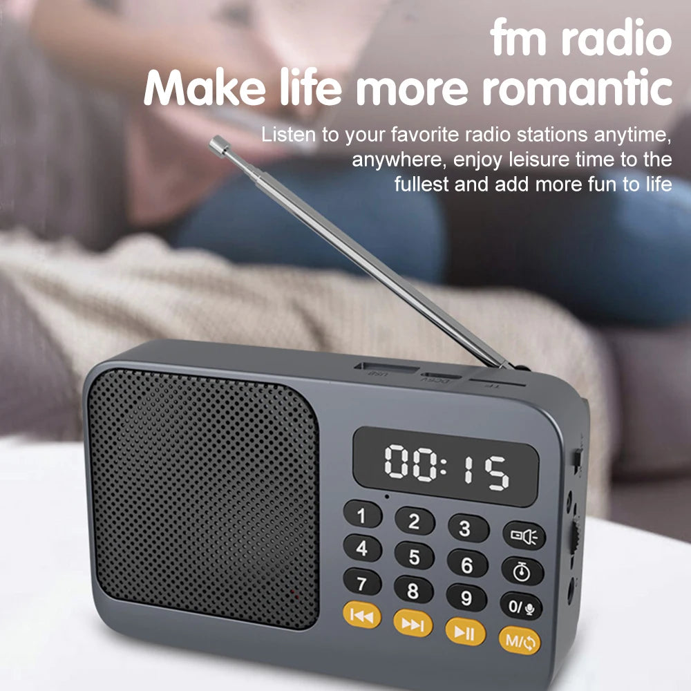 Portable Digital FM Radio Music Player with USB/TF Support and LED Display