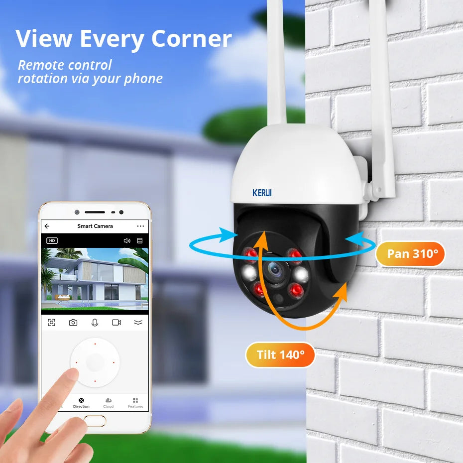 KERUI 4K Dual Lens PTZ WiFi Camera