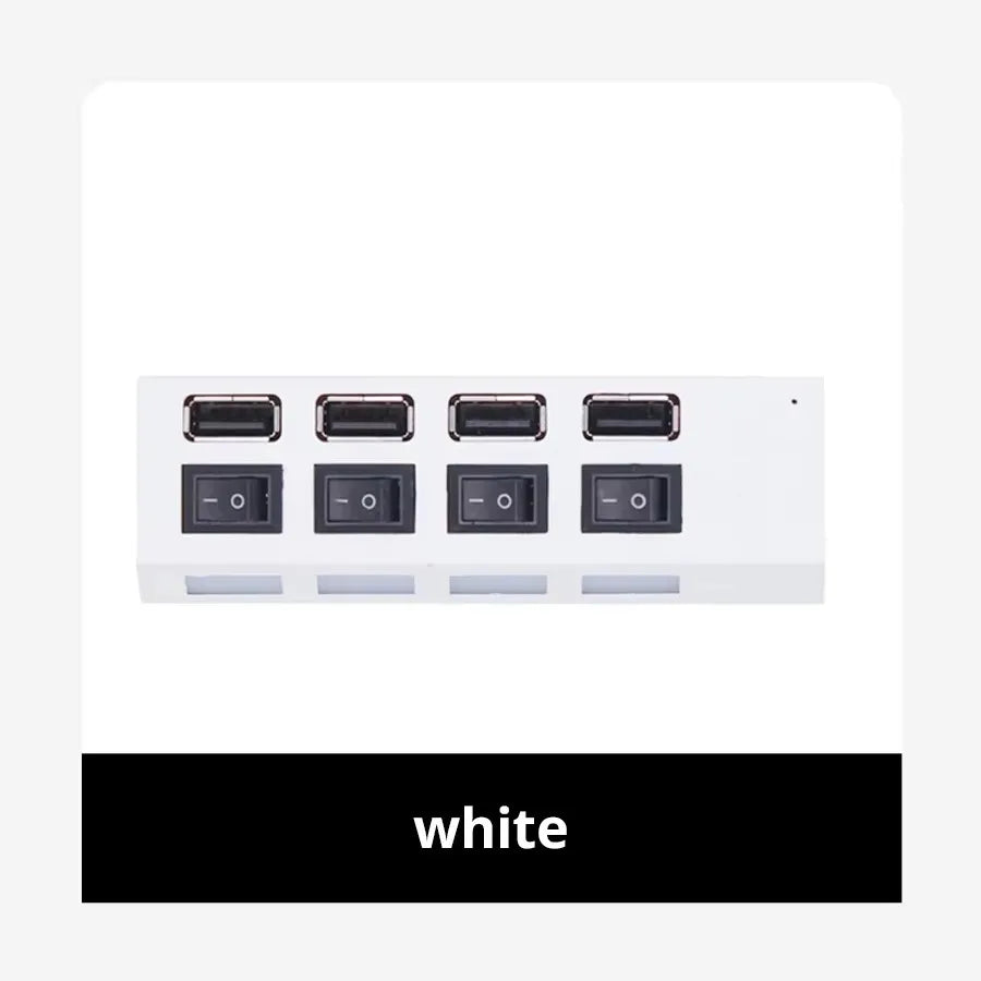 7-Port USB 2.0 Extension Hub Splitter for PC, Laptop, and Desktop
