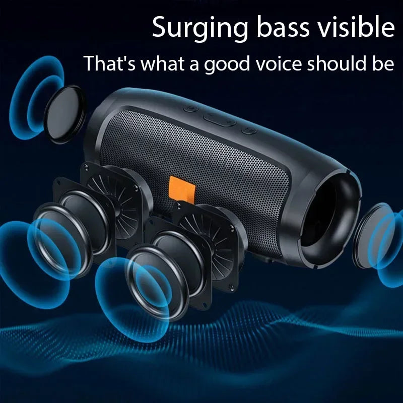 Portable Bluetooth Subwoofer Speaker with FM Radio and Waterproof Design