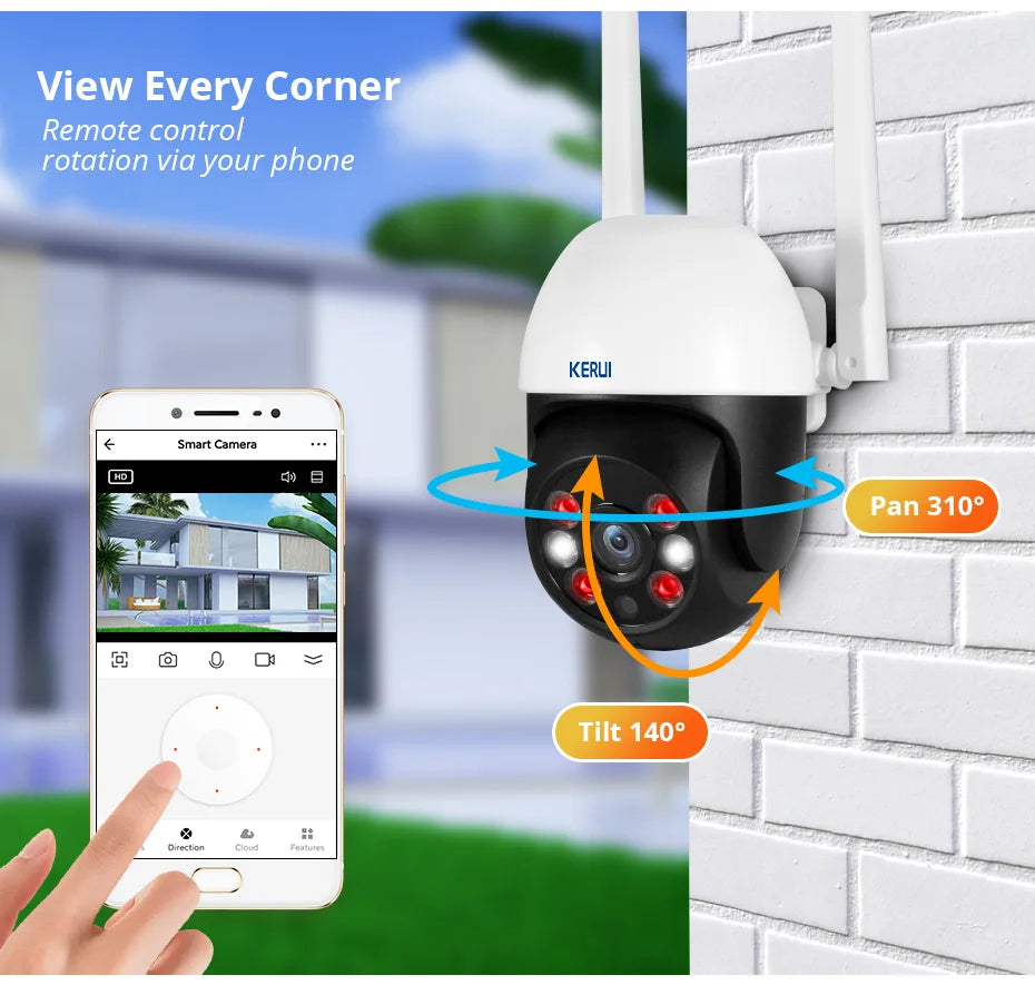 KERUI 4K Dual Lens PTZ WiFi Camera